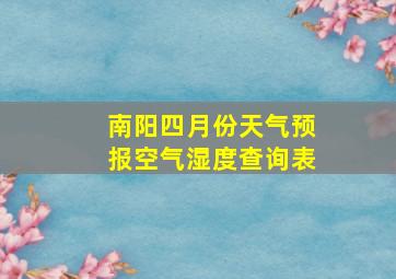 南阳四月份天气预报空气湿度查询表