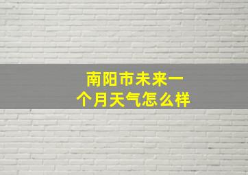 南阳市未来一个月天气怎么样