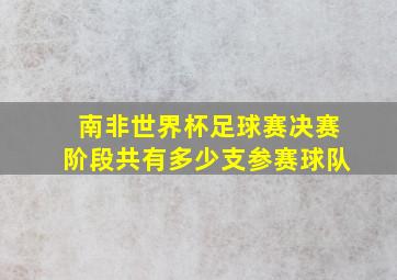 南非世界杯足球赛决赛阶段共有多少支参赛球队