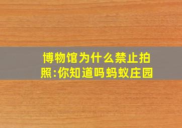 博物馆为什么禁止拍照:你知道吗蚂蚁庄园