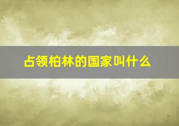 占领柏林的国家叫什么