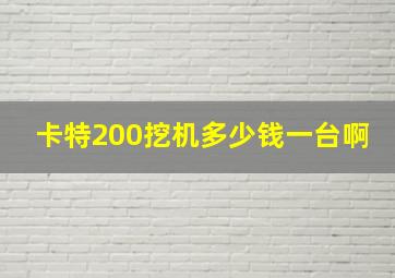 卡特200挖机多少钱一台啊