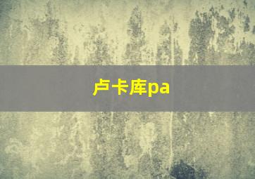 卢卡库pa