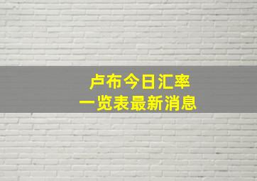 卢布今日汇率一览表最新消息