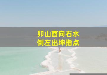 卯山酉向右水倒左出坤指点