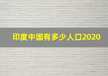 印度中国有多少人口2020