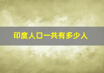 印度人口一共有多少人