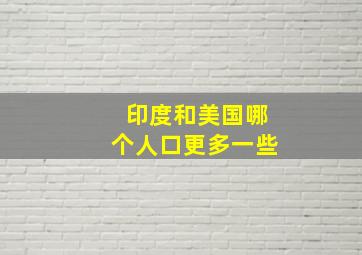 印度和美国哪个人口更多一些