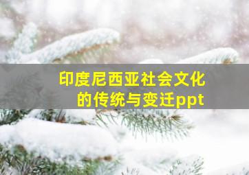 印度尼西亚社会文化的传统与变迁ppt