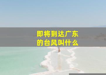 即将到达广东的台风叫什么