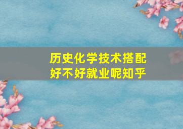 历史化学技术搭配好不好就业呢知乎