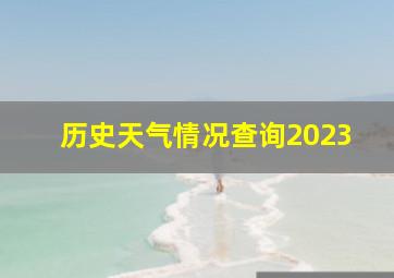 历史天气情况查询2023