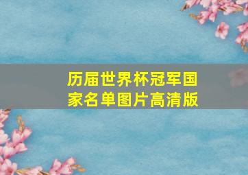 历届世界杯冠军国家名单图片高清版