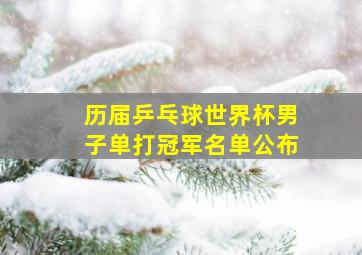 历届乒乓球世界杯男子单打冠军名单公布