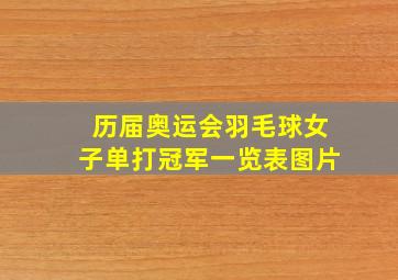 历届奥运会羽毛球女子单打冠军一览表图片