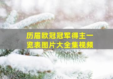 历届欧冠冠军得主一览表图片大全集视频