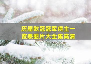 历届欧冠冠军得主一览表图片大全集高清