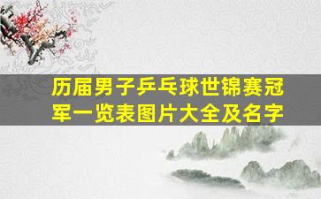 历届男子乒乓球世锦赛冠军一览表图片大全及名字