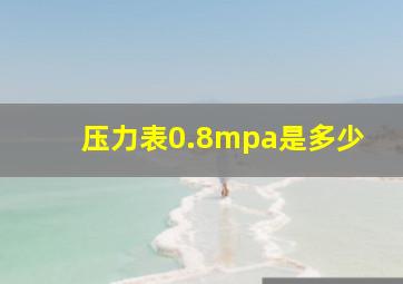 压力表0.8mpa是多少