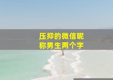 压抑的微信昵称男生两个字