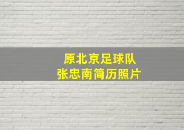 原北京足球队张忠南简历照片