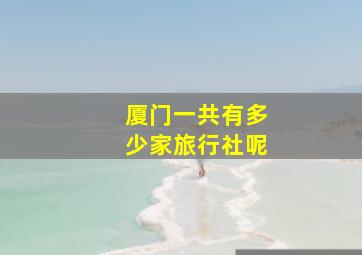 厦门一共有多少家旅行社呢