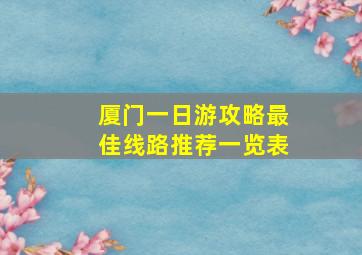 厦门一日游攻略最佳线路推荐一览表