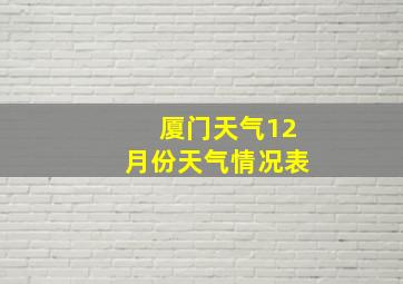 厦门天气12月份天气情况表