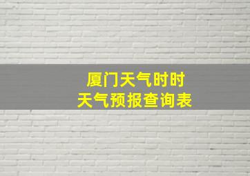 厦门天气时时天气预报查询表