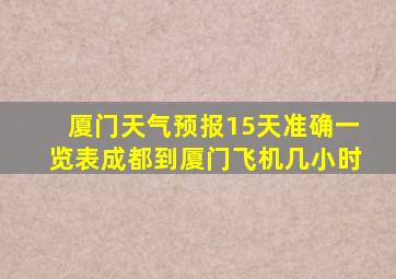 厦门天气预报15天准确一览表成都到厦门飞机几小时