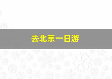 去北京一日游