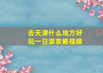 去天津什么地方好玩一日游攻略视频