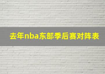 去年nba东部季后赛对阵表