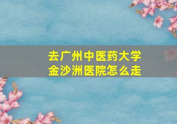 去广州中医药大学金沙洲医院怎么走