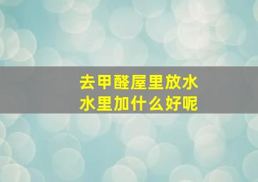 去甲醛屋里放水水里加什么好呢