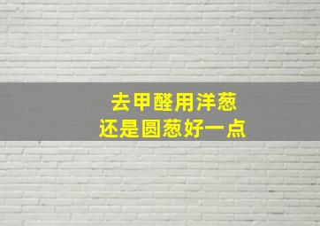 去甲醛用洋葱还是圆葱好一点