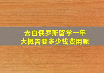 去白俄罗斯留学一年大概需要多少钱费用呢