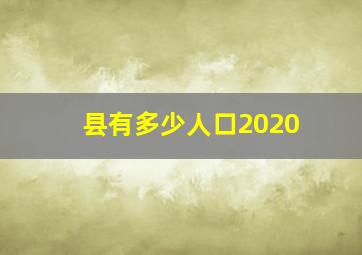 县有多少人口2020