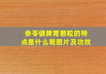 参苓健脾胃颗粒的特点是什么呢图片及功效