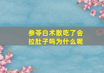 参苓白术散吃了会拉肚子吗为什么呢