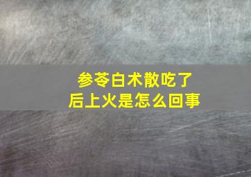 参苓白术散吃了后上火是怎么回事