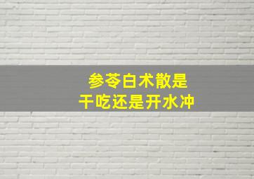 参苓白术散是干吃还是开水冲