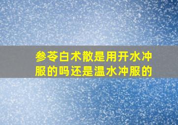 参苓白术散是用开水冲服的吗还是温水冲服的