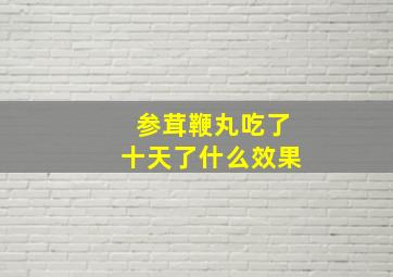 参茸鞭丸吃了十天了什么效果