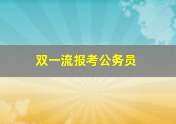 双一流报考公务员