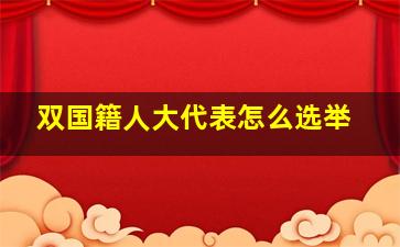 双国籍人大代表怎么选举