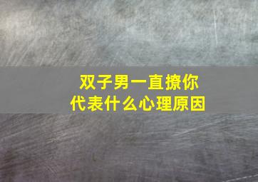 双子男一直撩你代表什么心理原因