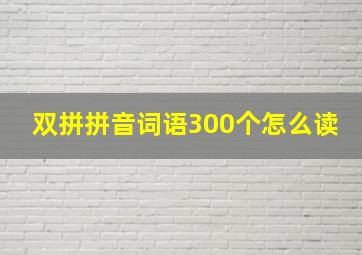 双拼拼音词语300个怎么读