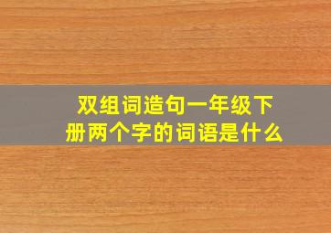 双组词造句一年级下册两个字的词语是什么