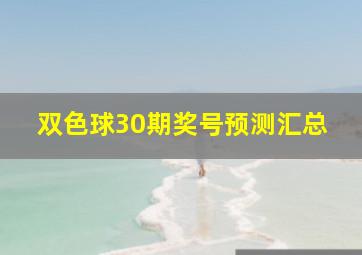 双色球30期奖号预测汇总